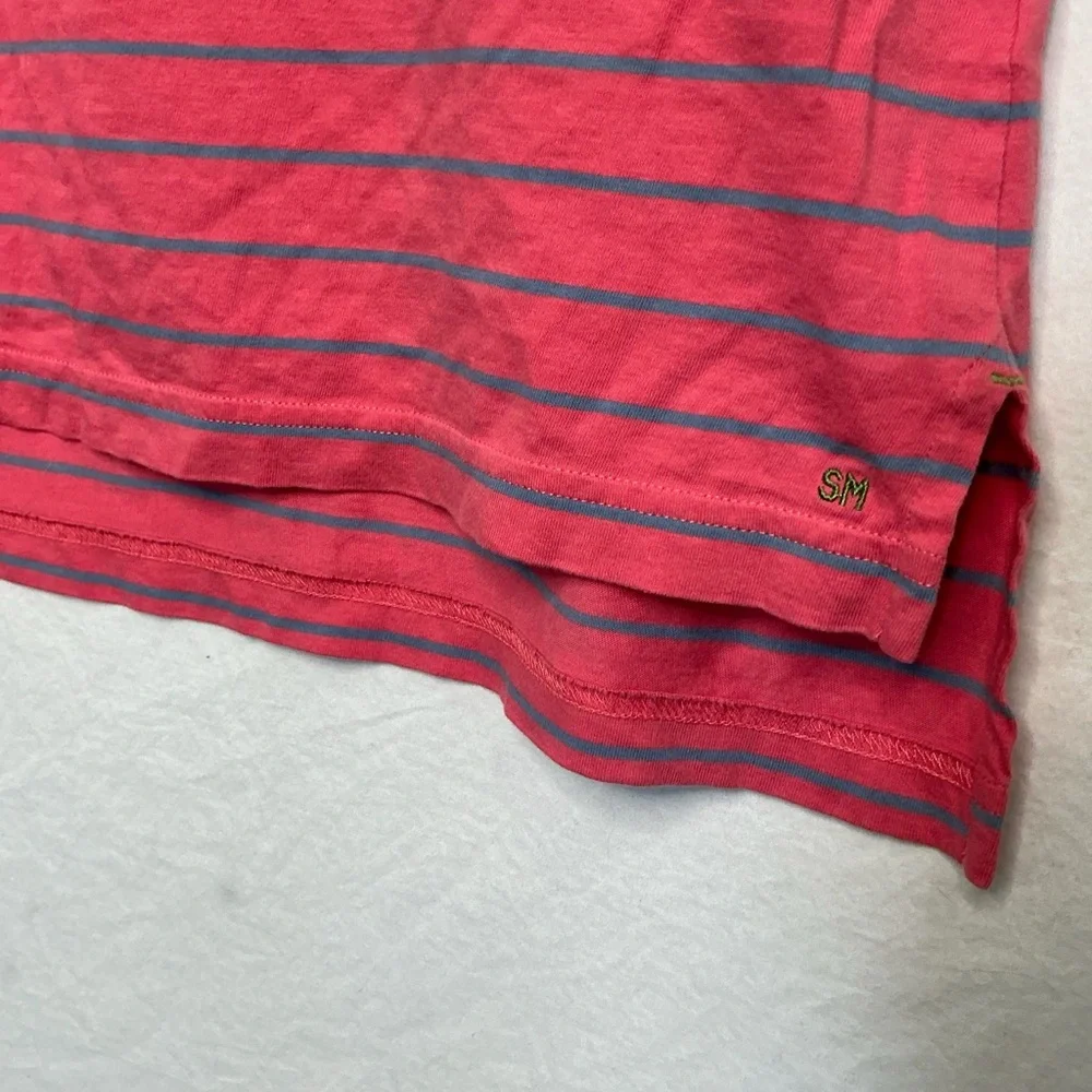 Sid Mashburn Polo Shirt Mens‎ Medium Short Sleeve Cotton Preppy Pink Stripe READ
